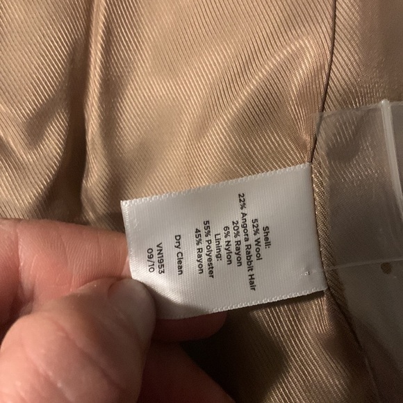 Wool Talbots pea coat tan classic elegant size 14 wool winter classic career NWT - Picture 6 of 16